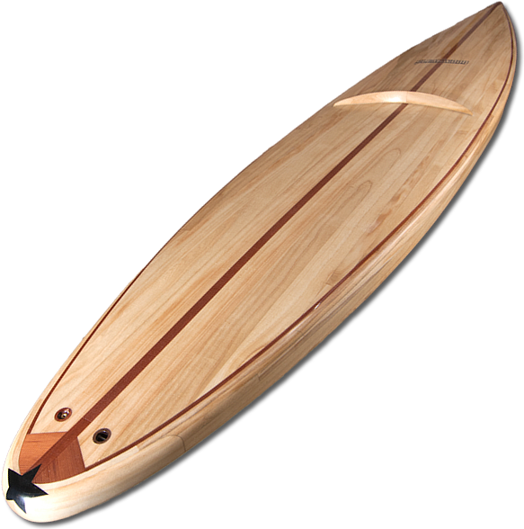 Wooden Surfboard Design PNG Image