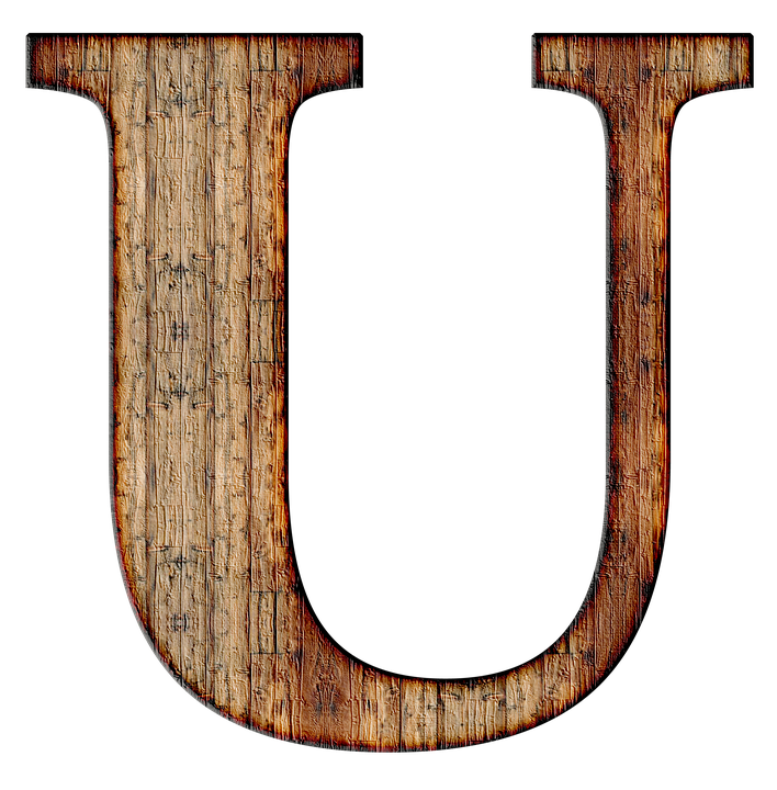 Wooden Texture Letter U PNG Image