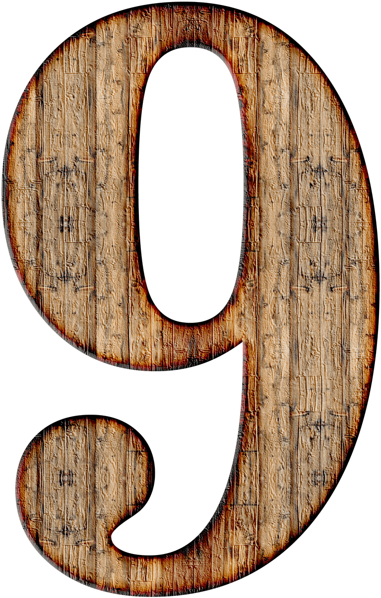 Wooden Texture Number9 PNG Image