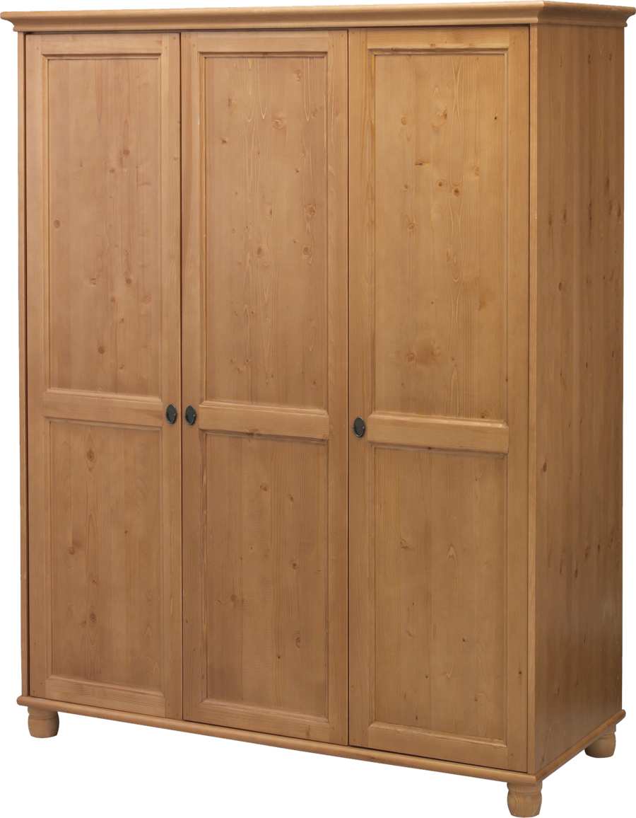 Wooden Triple Door Cupboard Closet.png PNG Image