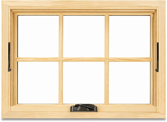 Wooden Window Framewith Handles PNG Image