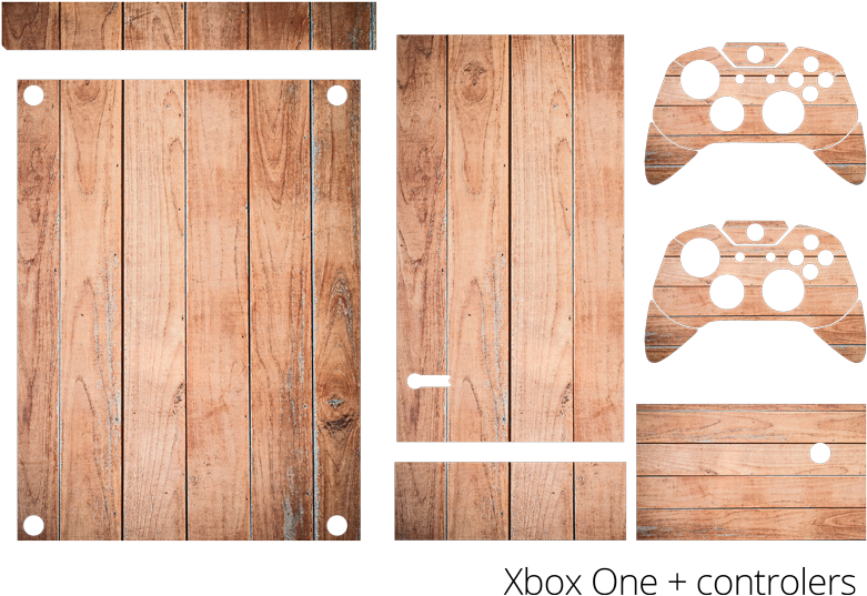 Wooden Xbox One Skin Design PNG Image