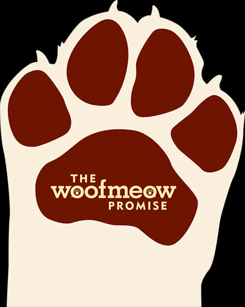 Woof Meow Promise Paw Print PNG Image