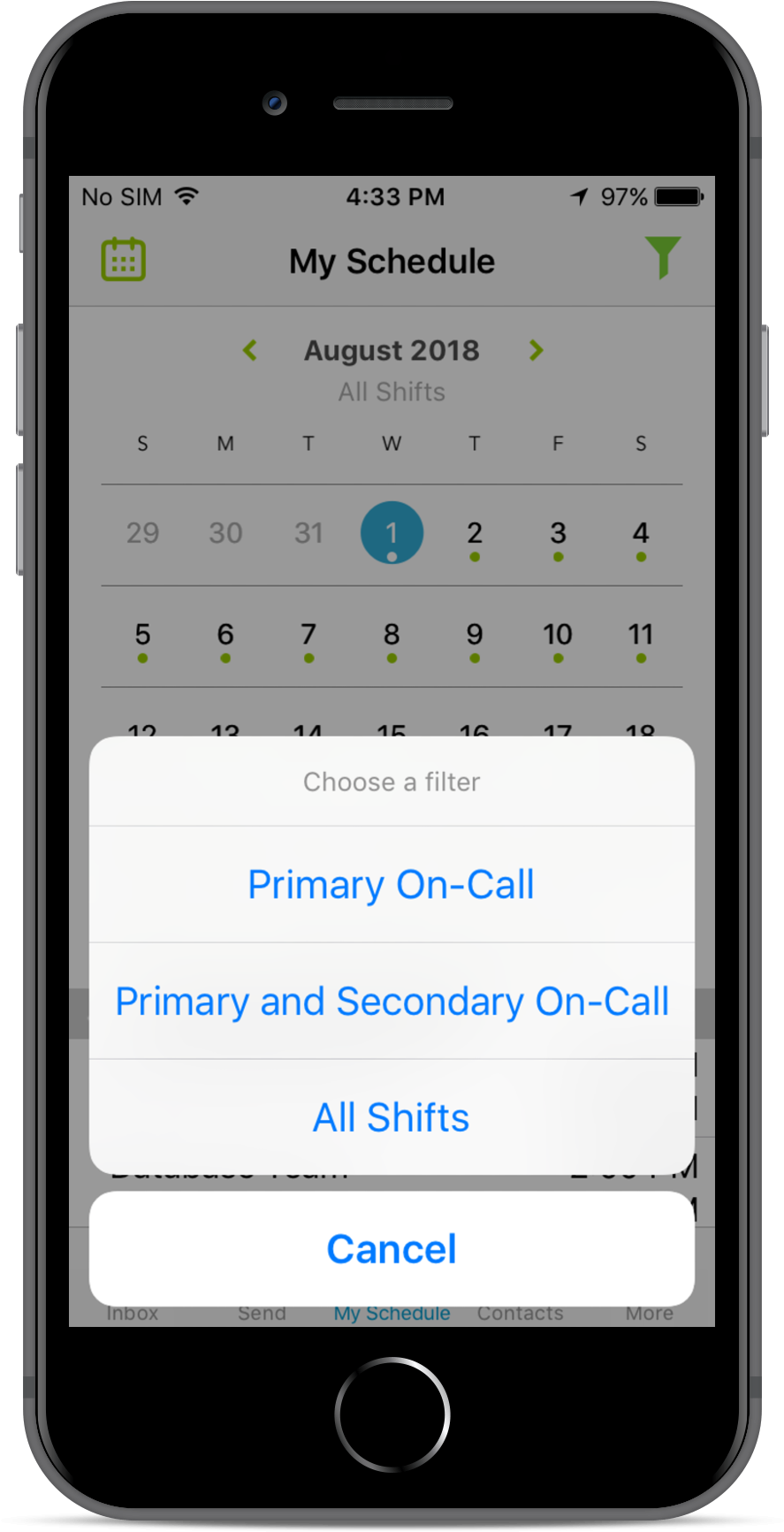 Work Schedule App Interface PNG Image