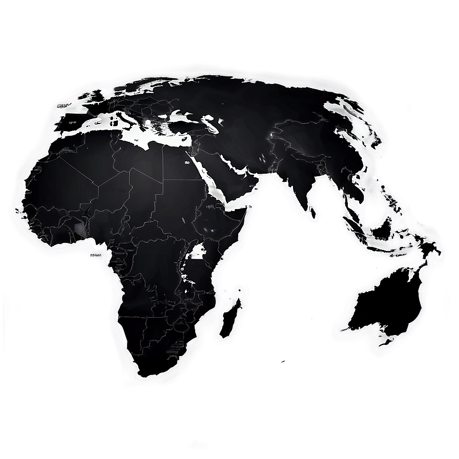 World Map Black And White Png Yol14 PNG Image