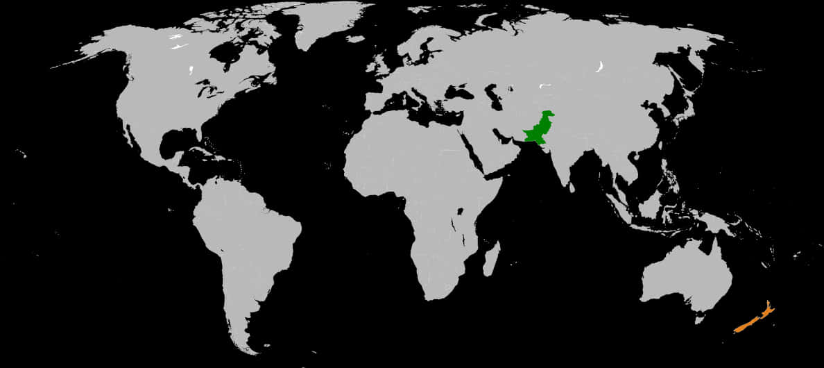 World Map Highlighted Countries PNG Image