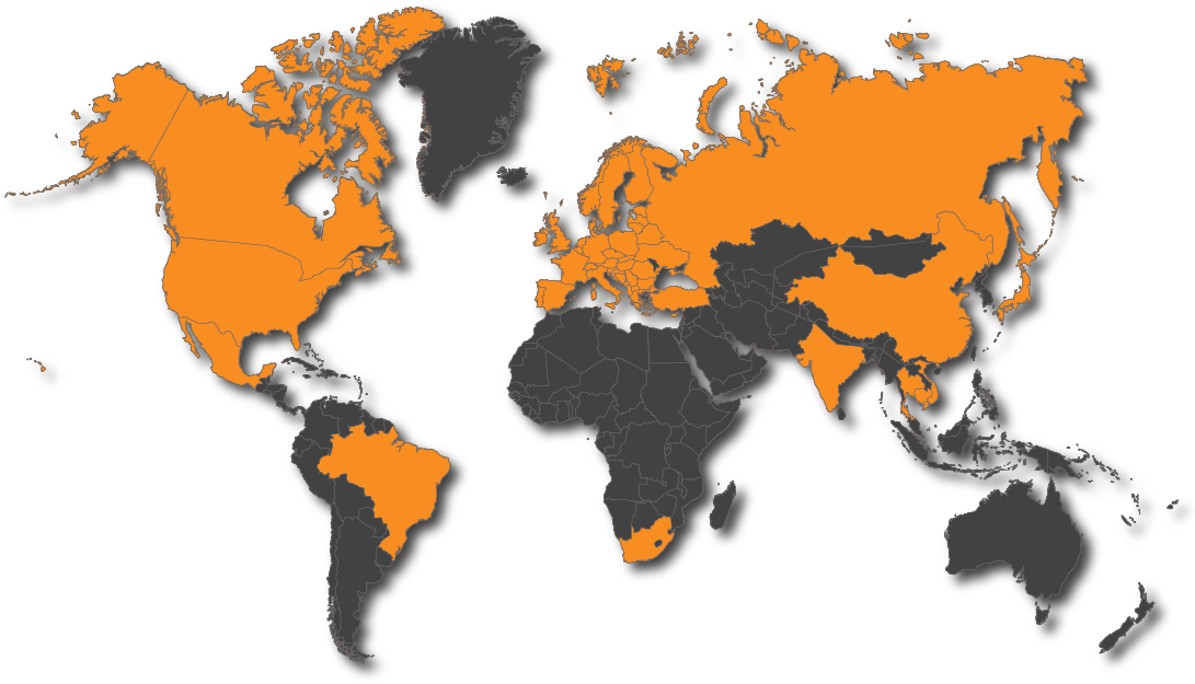 World Map Orangeand Gray PNG Image