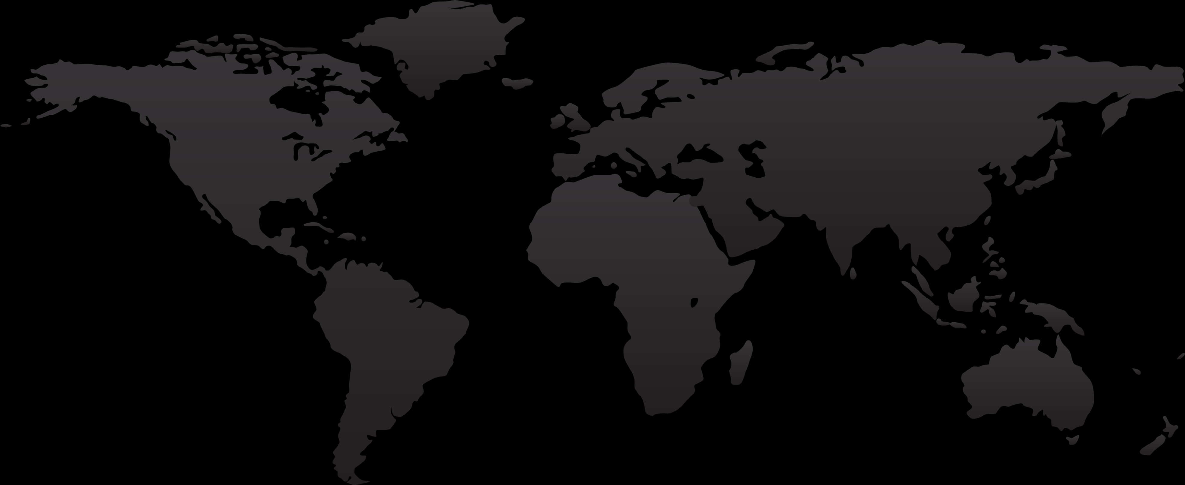 World Map Silhouette PNG Image