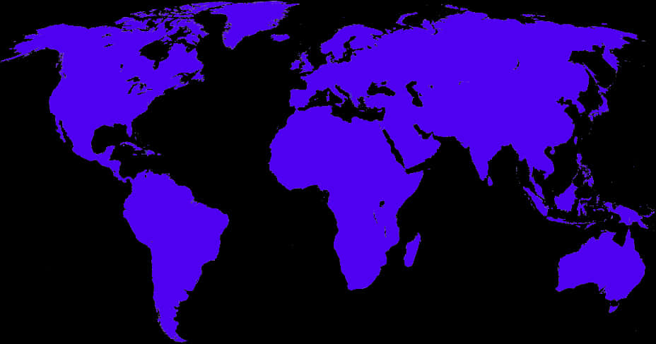 World Map Simplified Outline PNG Image