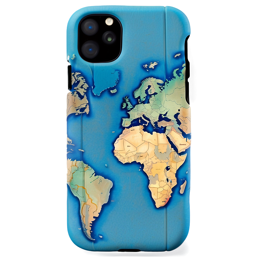 World Map Travel Phone Case Png Fpq80 PNG Image