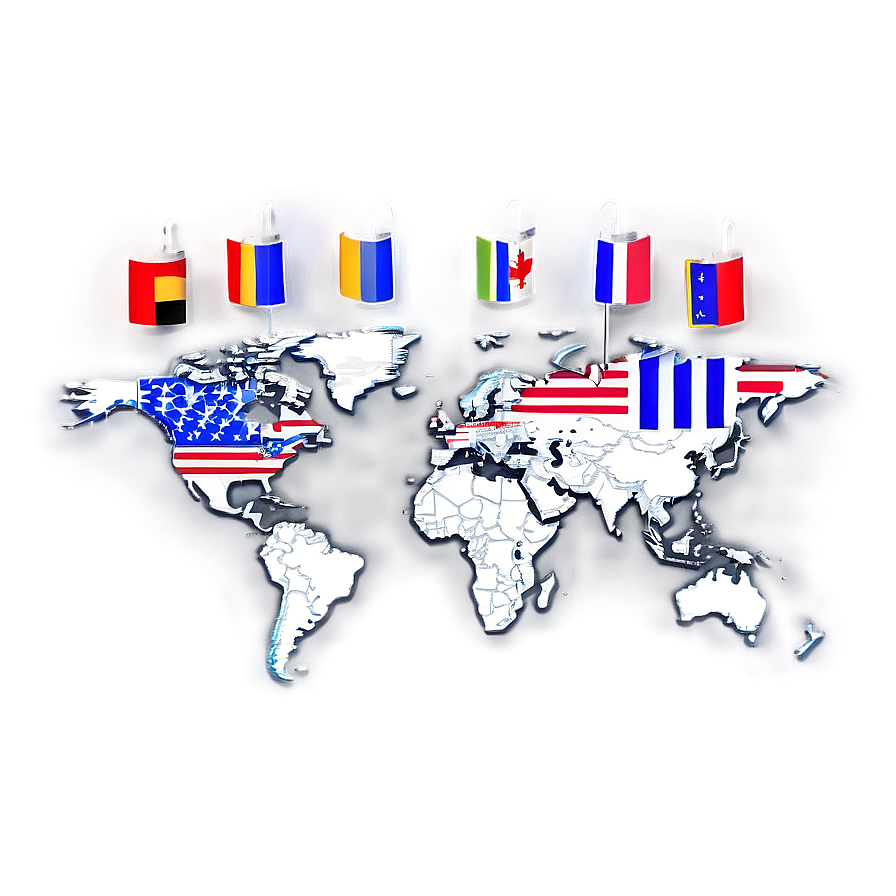 World Map Vector With Flags Png Ulh10 PNG Image