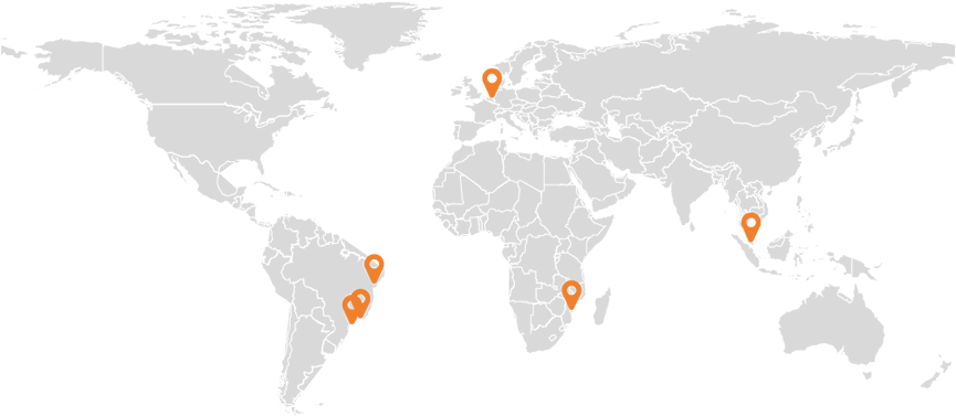 World Mapwith Orange Markers PNG Image