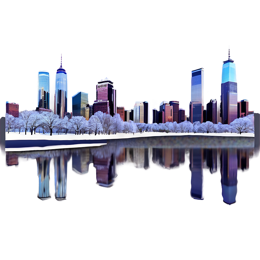 World Trade Center Winter Scene Png Onc PNG Image