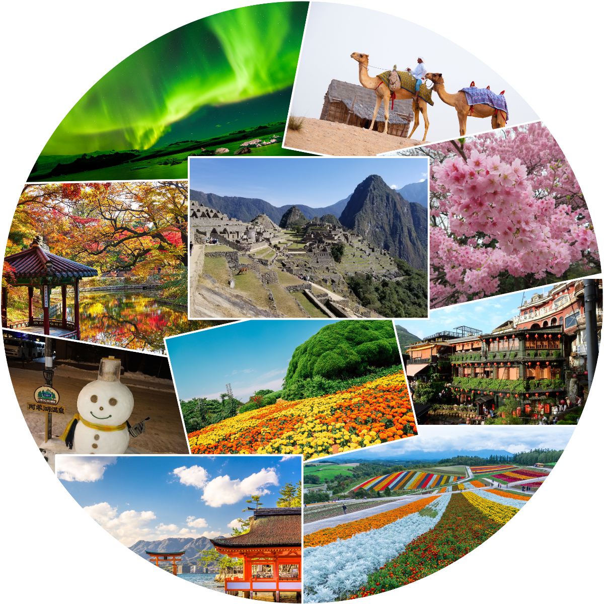 World Travel Collage PNG Image