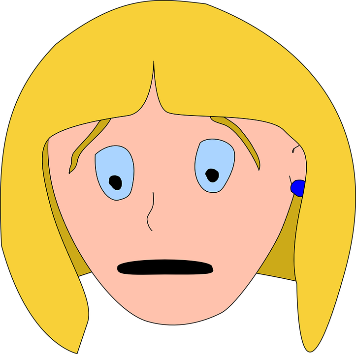 Worried Blonde Cartoon Character PNG Image