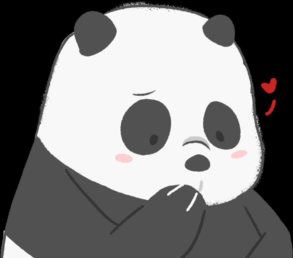 Worried Cartoon Panda PNG Image