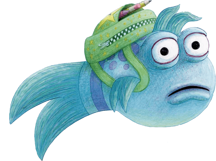 Worried Fish Cartoon Illustration PNG Image