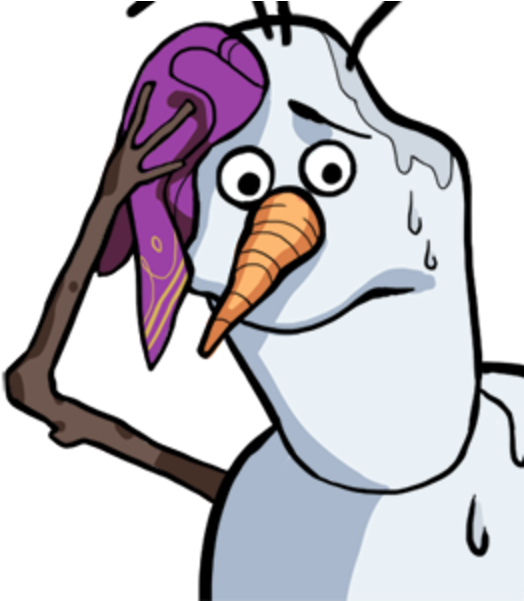 Worried Olaf Cartoon PNG Image