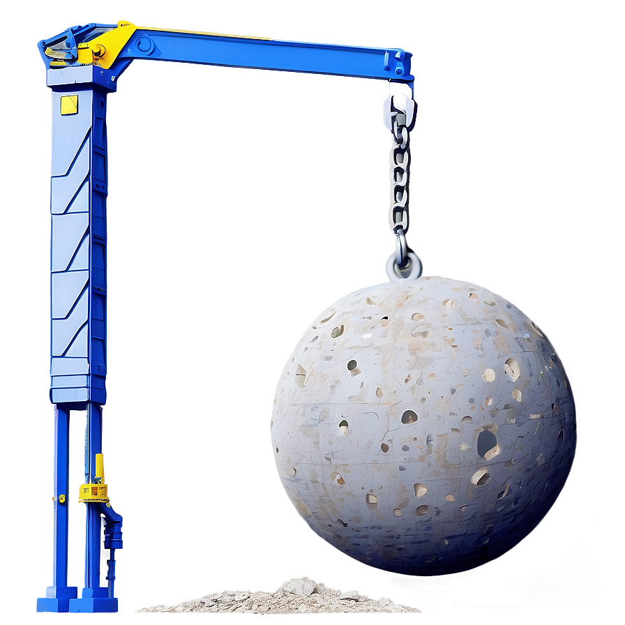 Wrecking Ball Demolishing Building Png Qfd67 PNG Image