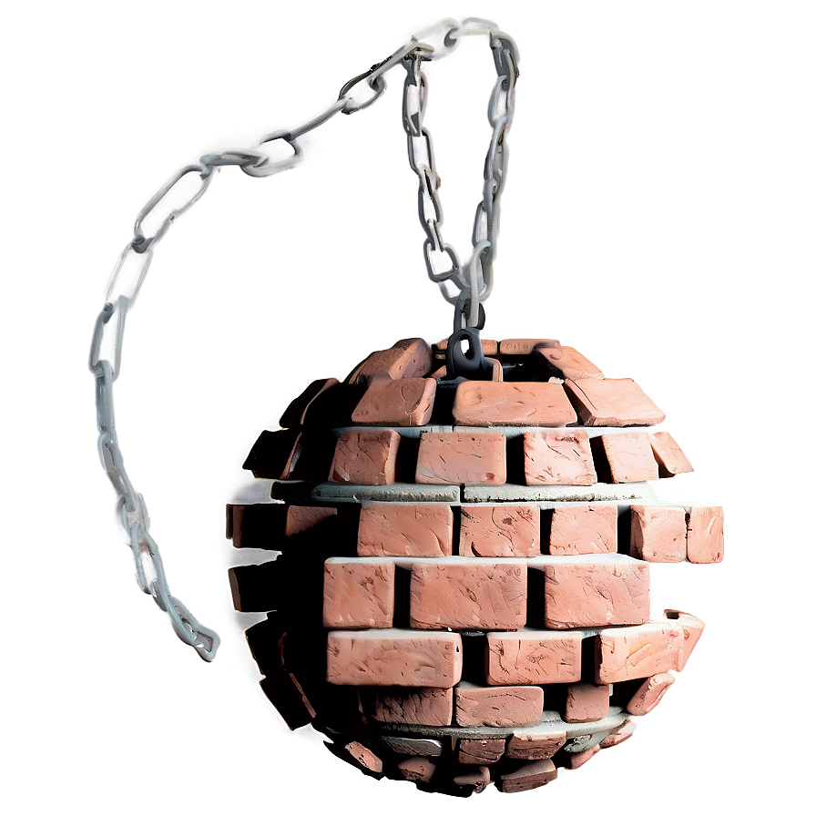 Wrecking Ball With Broken Brick Wall Png 6 PNG Image