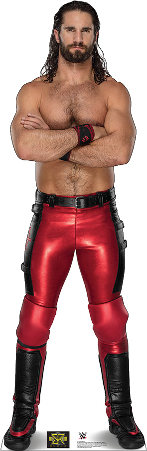 Wrestler Seth Rollins Red Attire PNG Image