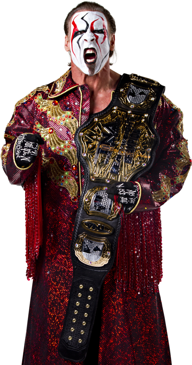 Wrestler_with_ Face_ Paint_and_ Championship_ Belt PNG Image