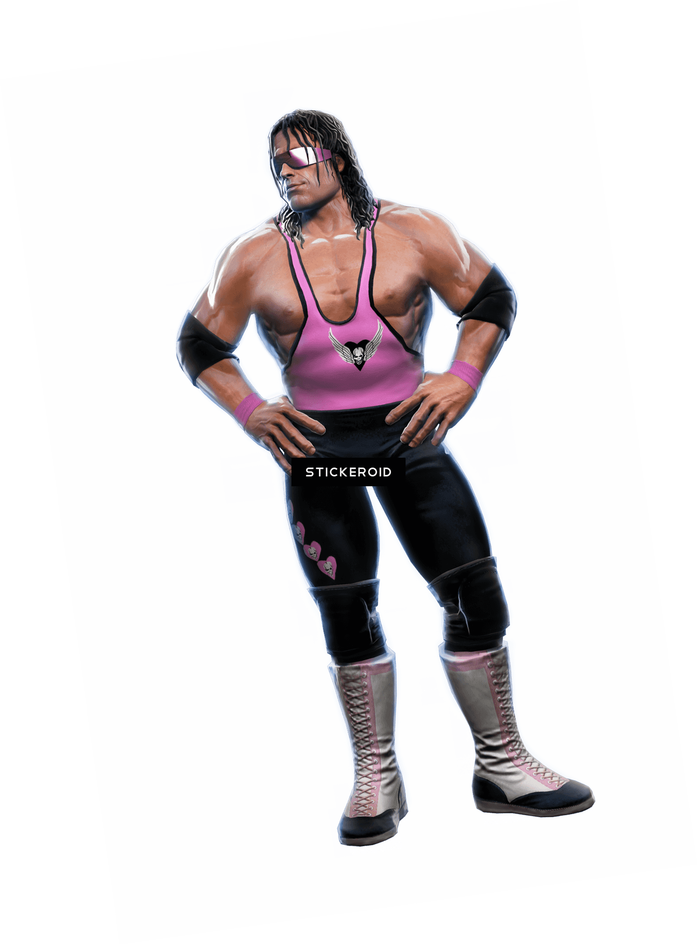 Wrestlerin Pinkand Black Attire PNG Image