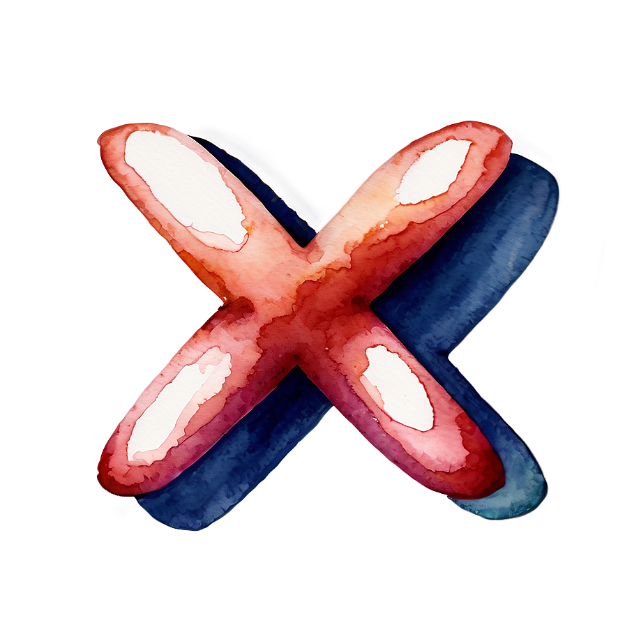 X Mark Watercolor Png 05252024 PNG Image