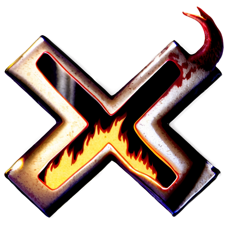 X Mark With Flames Png Cfl33 PNG Image