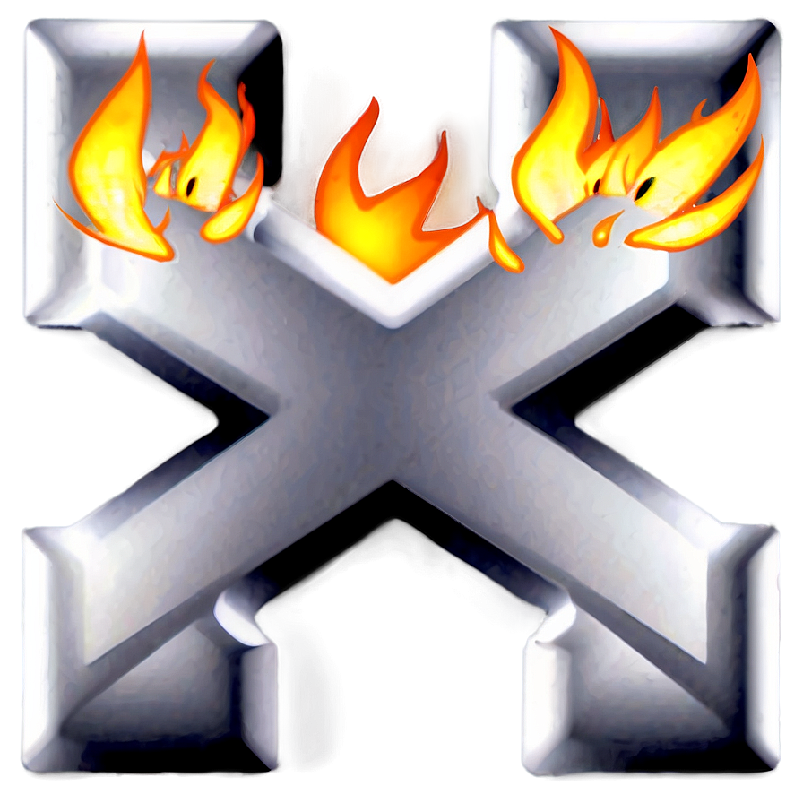 X Mark With Flames Png Lje PNG Image