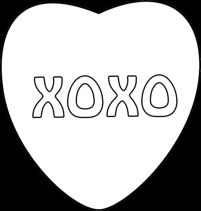 X O X O White Heart Graphic PNG Image