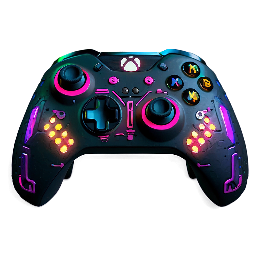 Xbox Controller Cyberpunk Edition Png 05252024 PNG Image