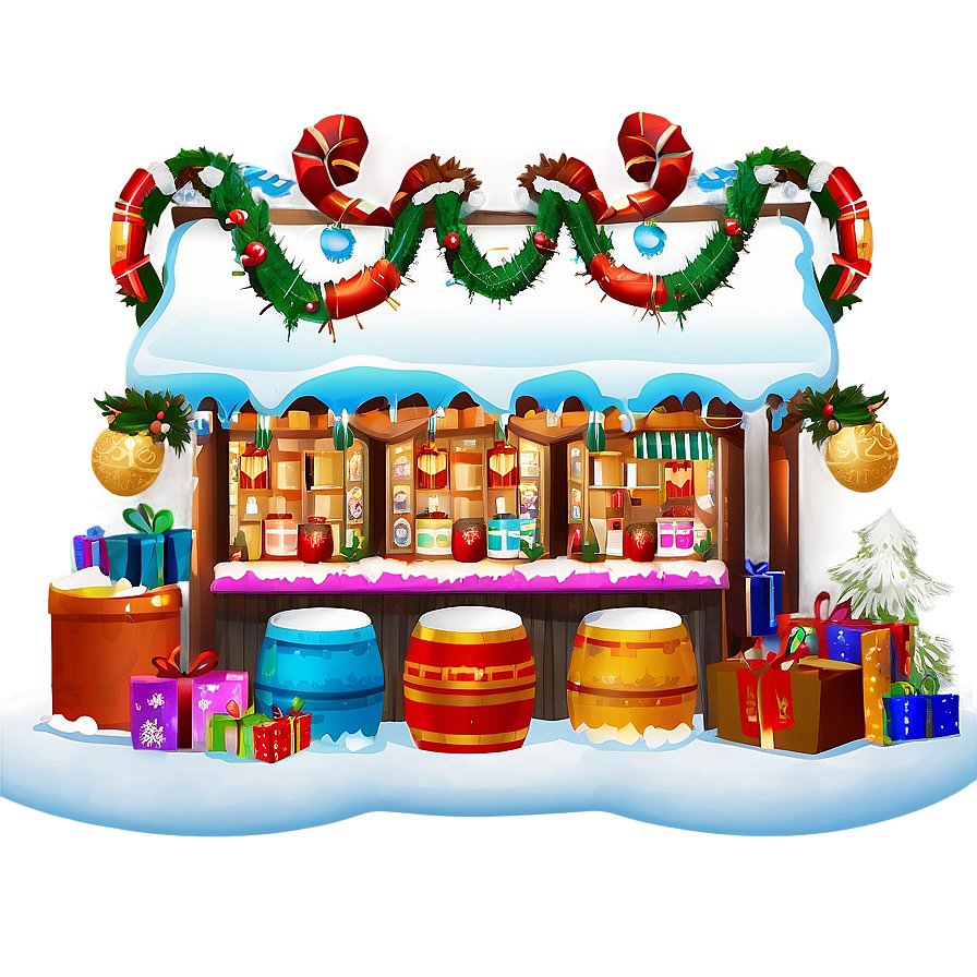 Xmas Festive Market Scene Png 06242024 PNG Image