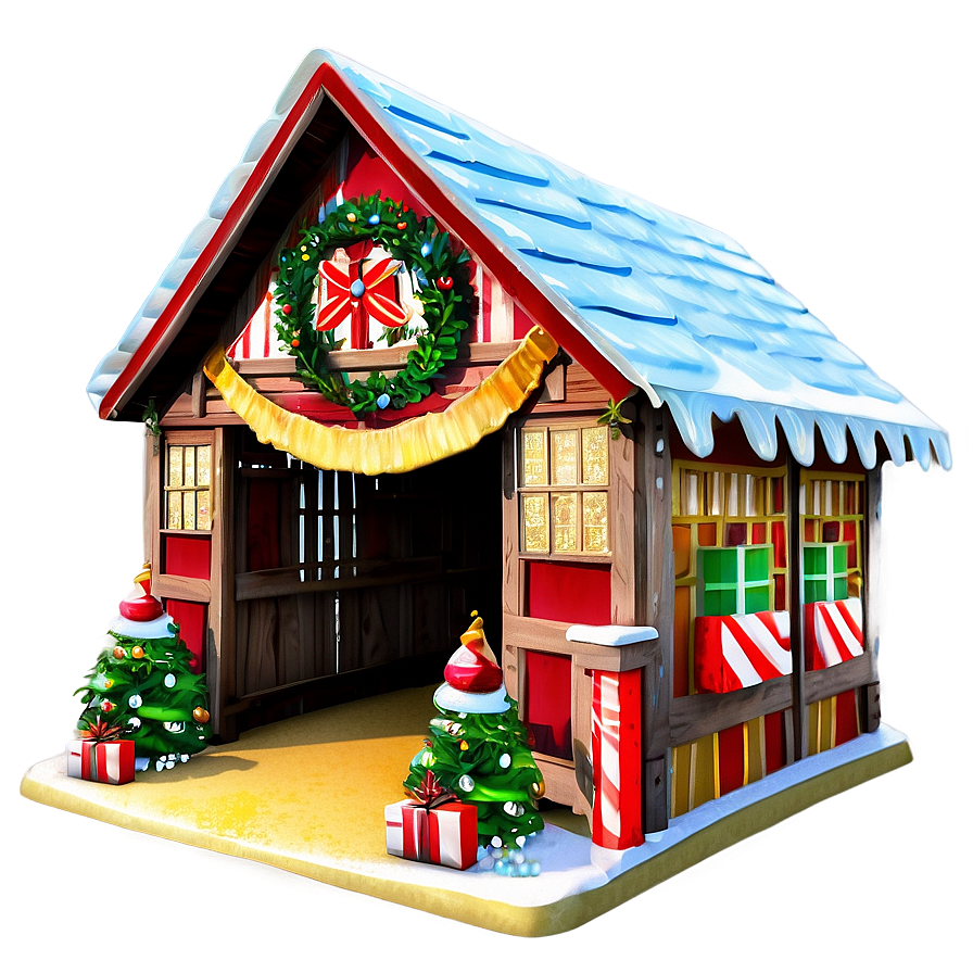 Xmas Festive Market Scene Png Qad PNG Image