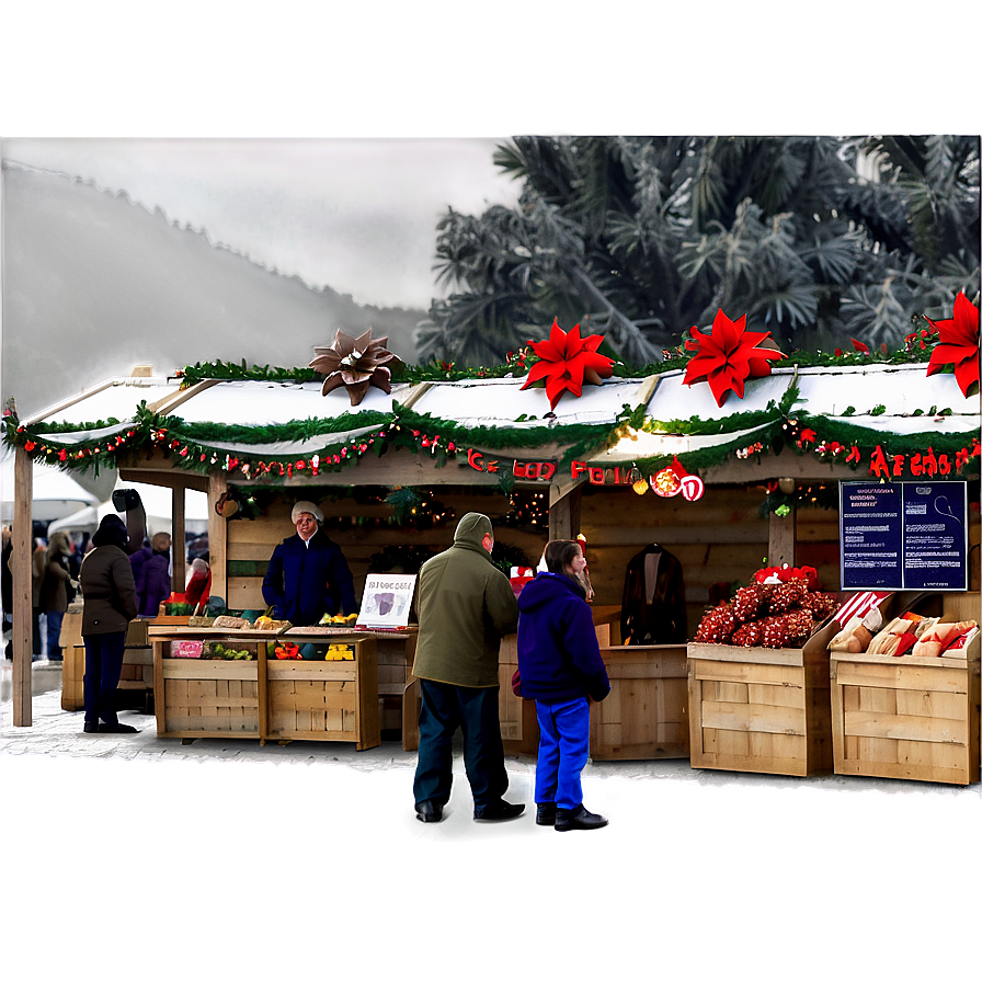 Xmas Festive Market Scene Png Roi PNG Image