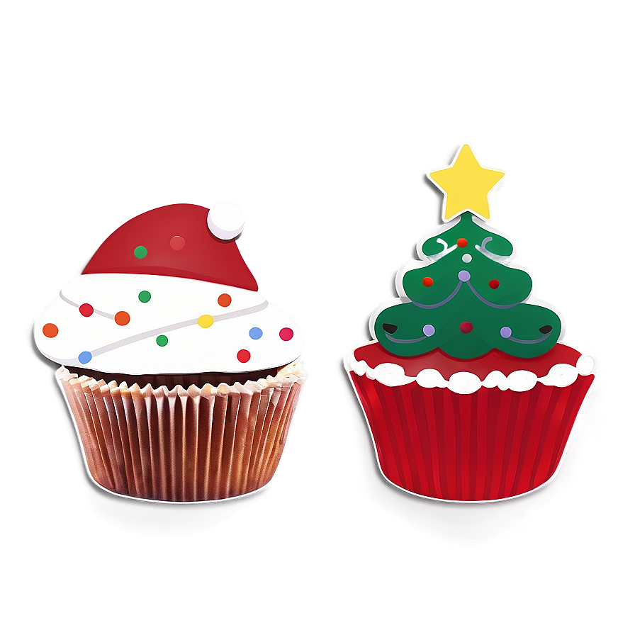 Xmas Themed Cupcake Toppers Png 48 PNG Image