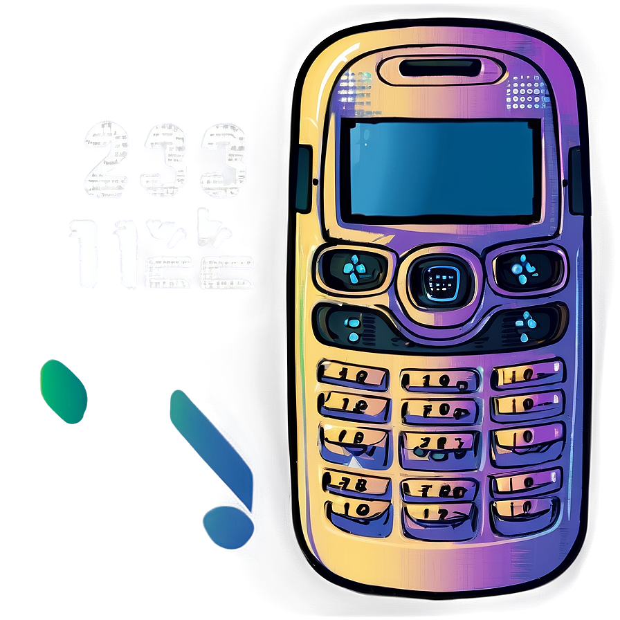 Y2k Era Cellphone Illustration Png 06292024 PNG Image