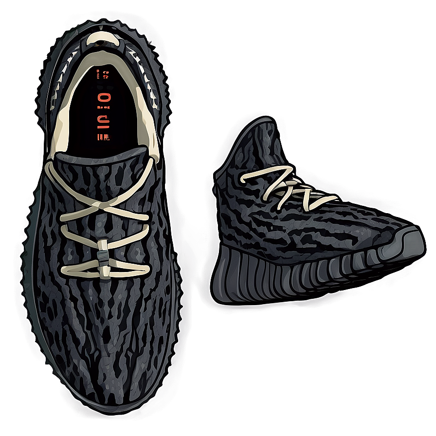 Yeezy Carbon Black Footwear Png Mwu49 PNG Image