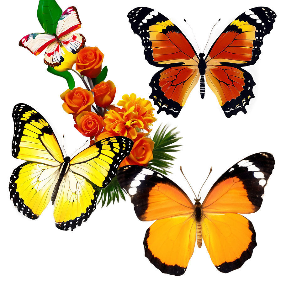 Yellow And Orange Butterfly Png Jey PNG Image