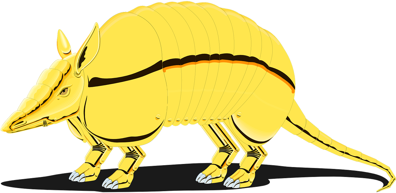 Yellow Armadillo Illustration PNG Image