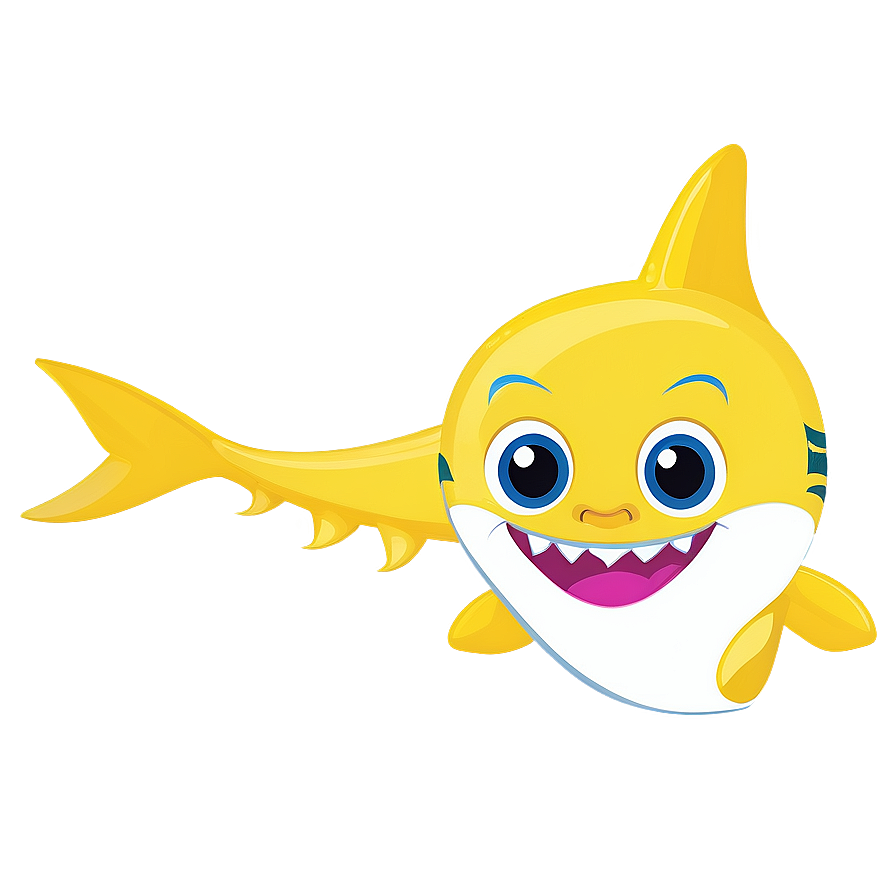 Yellow Baby Shark Cute Expression Png Kon87 PNG Image