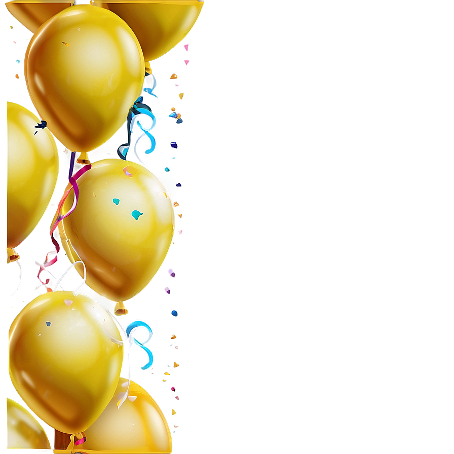 Yellow Balloon Border Png 06262024 PNG Image