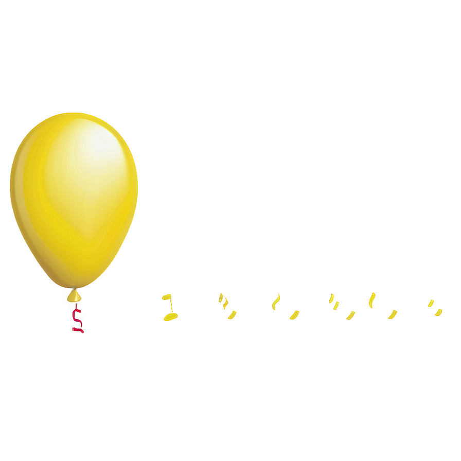 Yellow Balloon With String Png Oyh12 PNG Image