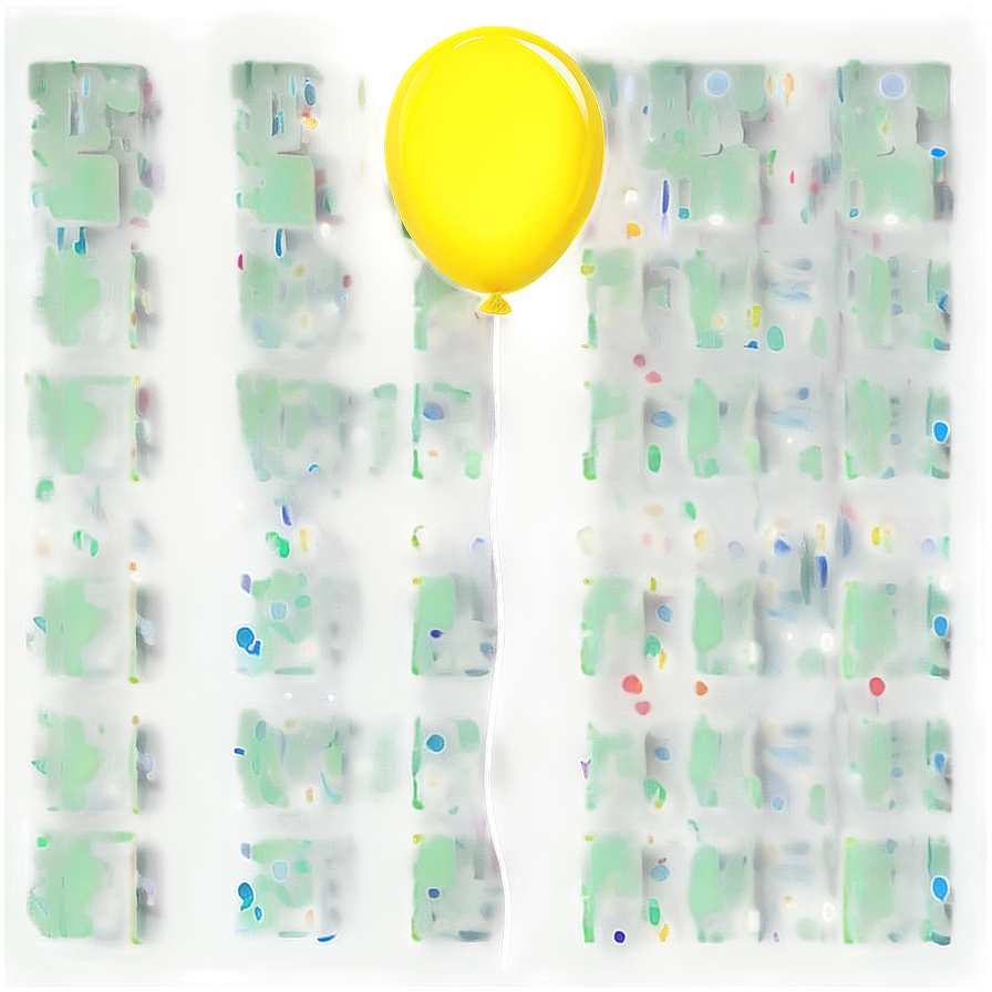 Yellow Balloon With String Png Qma58 PNG Image