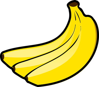 Yellow Banana Vector Illustration PNG Image