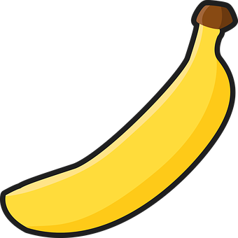 Yellow Banana Vector Illustration PNG Image