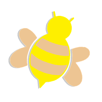 Yellow Bee Icon Black Background PNG Image