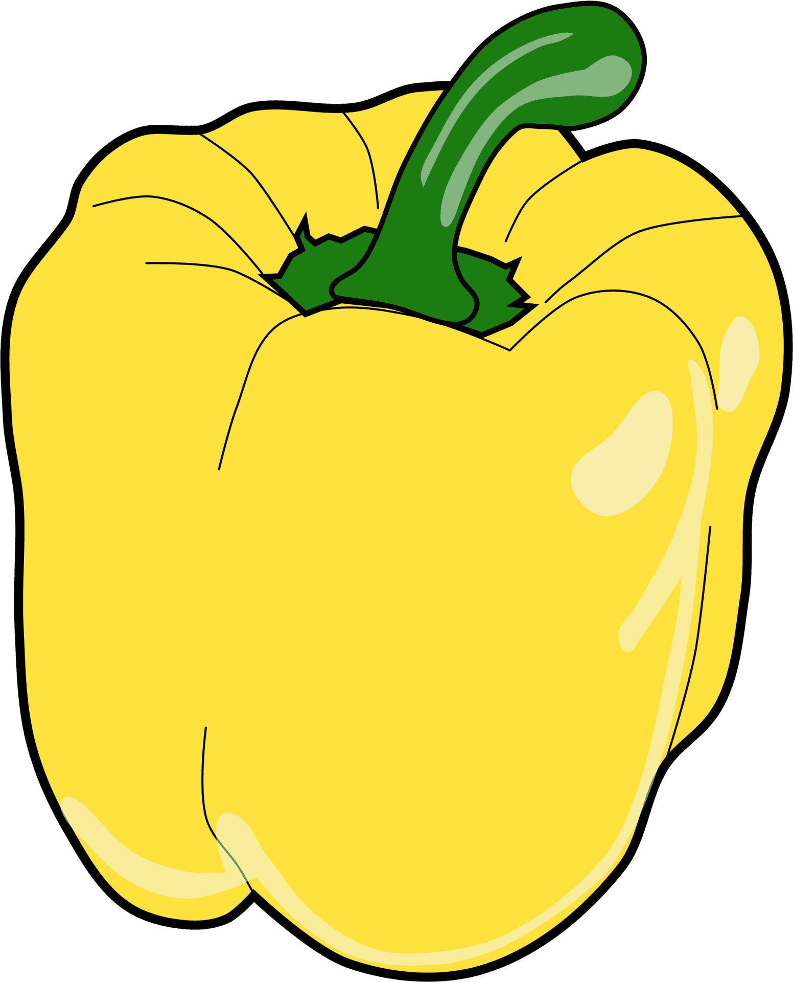 Yellow Bell Pepper Illustration PNG Image