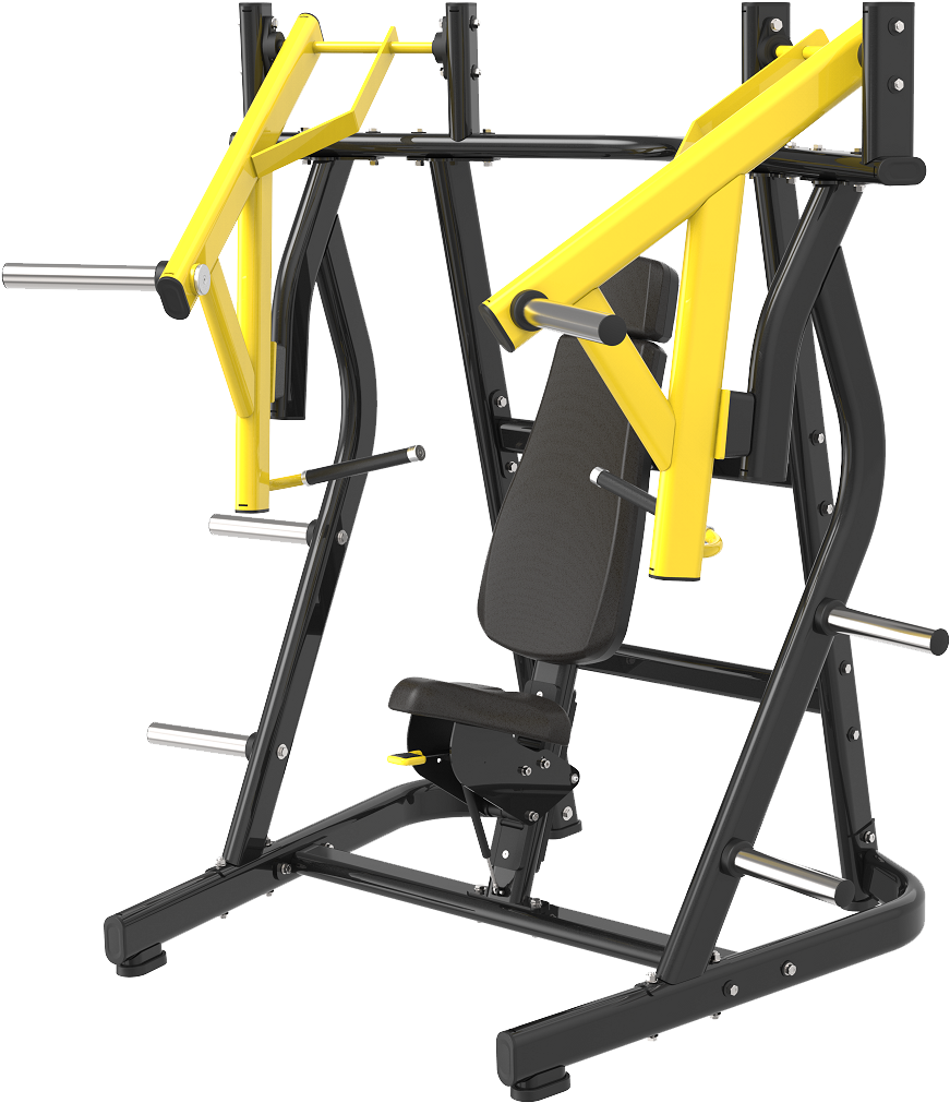 Yellow Black Chest Press Machine PNG Image