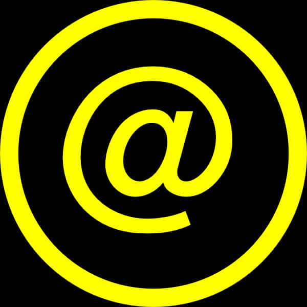 Yellow Black Email Icon PNG Image